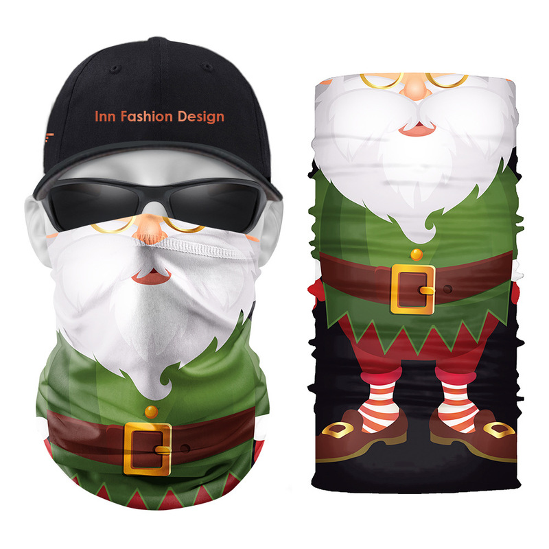 White beard Pattern Printed Magic Scarf 5 Pieces Per Package High Quality Comfortable Fashion Riding Sunscreen Seamless Wweat Absorption High Elasticity