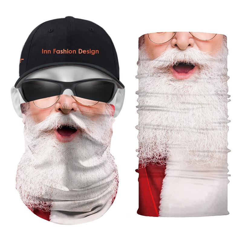 White beard Pattern Printed Magic Scarf 5 Pieces Per Package High Quality Comfortable Fashion Riding Sunscreen Seamless Wweat Absorption High Elasticity