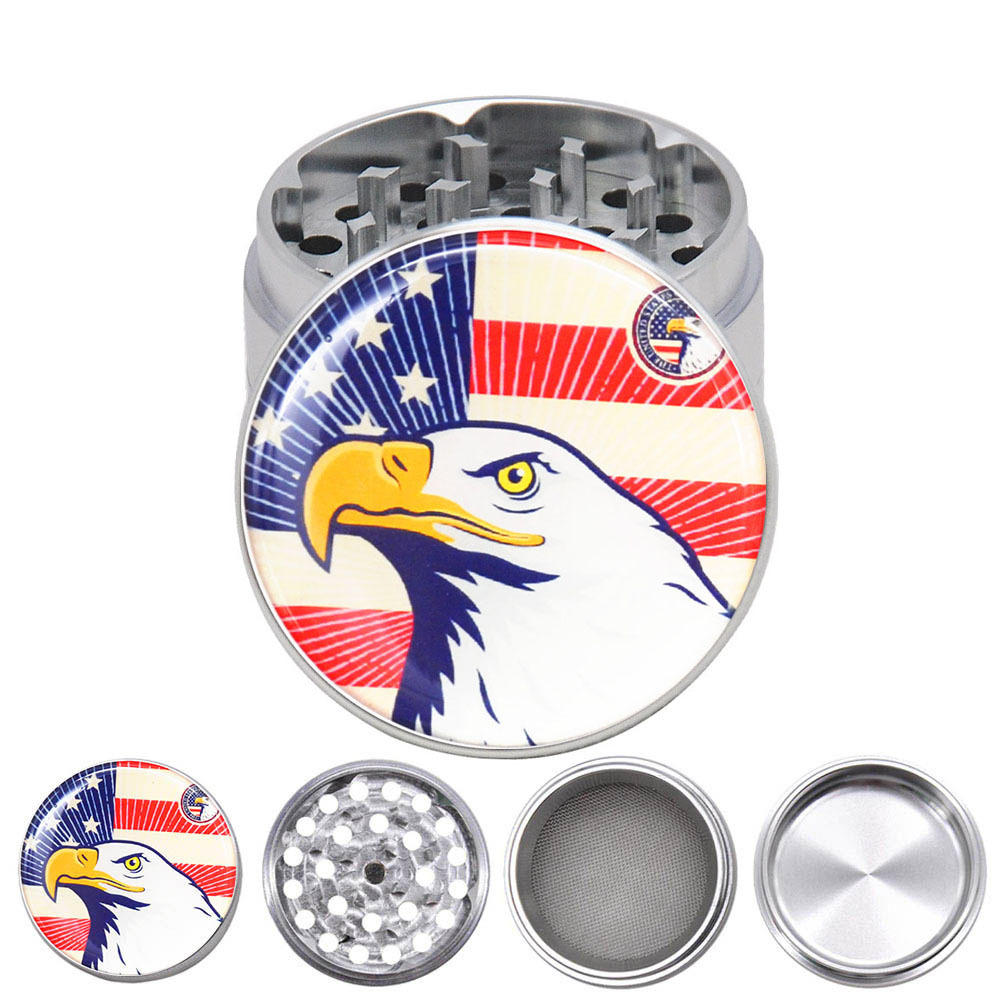 American Flag And Eagle Pattern Smoke Mill Alloy Durable Fashion Novelty Uniqueness Beautiful Convenient